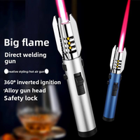 Briquet torche à gaz gonflable rotatif en métal puissant, coupe-vent, style stylo, pour camping en extérieur, cigares et barbecue, vente en gros sur mesure