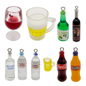 Abalorios en Miniatura de Alcohol y Bebidas |   Colgantes de Resina con Forma de Botella de Vino, Cerveza, Refresco y Vaso de Agua, Lindos Dijes de Bebidas para Hacer Joyería DIY - Product Image 5
