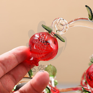 Darz <b>Crystal</b> Pomegranate <b>Tree</b> Red Glass Ornament Home Decoration Wedding Gift - Product Image 3