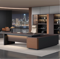 Mobilier de bureau moderne le plus récent Table de bureau de luxe PDG patron Bureau de direction en forme de L