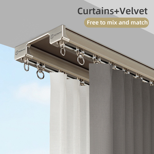 Heavy-Duty 2.0 mét Hợp kim nhôm Rèm theo dõi Đôi Phong Cách thiết kế cho trang trí nội thất đường sắt rèm cửa sổ cho khách sạn - Product Image 5