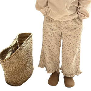 Crawler 2025, <span class=keywords><strong>pantalones</strong></span> cortos de pana para niñas de primavera, ropa de MUESTRA FLORAL con orejas de madera para bebés, <span class=keywords><strong>pantalones</strong></span> de pierna ancha, <span class=keywords><strong>pantalones</strong></span> de pierna recta - Product Image 1