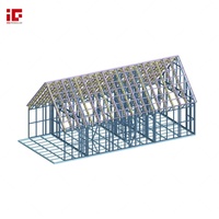 Villa en acier de calibre léger avec toit triangulaire Bâtiment modulaire haut de gamme à ossature métallique en acier léger personnalisé Petite maison