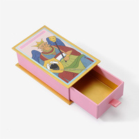 Boîte de jeu de cartes de luxe personnalisée avec ouverture coulissante et ruban, emballage haut de gamme pour poker, tarot, astrologie et jeux de cartes d'anime