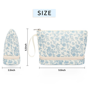 Organizador de maquillaje portátil Relavel de gran capacidad, impermeable, de PVC, PU, a cuadros, suave dureza, bolsa de cosméticos para maquillaje de viaje para <span class=keywords><strong>mujer</strong></span> - Product Image 5