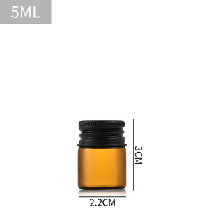 Flacone in <span class=keywords><strong>vetro</strong></span> borosilicato da 22 mm di diametro, vuoto, oscurante, marrone, a prova di luce, con tappo a vite nero, ideale per conservazione - Product Image 5