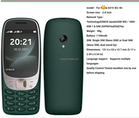Teléfono Móvil 6310 4G GSM con Doble SIM, Teléfono con Teclas Grandes, Batería de Larga Duración, Precio Económico