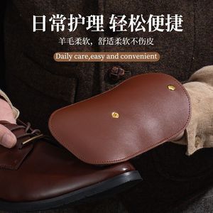 Guante para pulir zapatos, imitación de lana, color marrón café y negro, para limpiar zapatos de cuero - Product Image 5