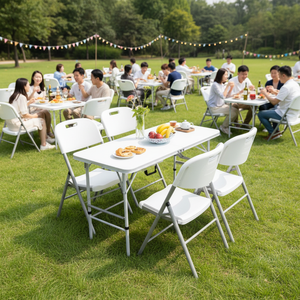 휴대용 경량 내구성 방수 플라스틱 모던 야외 캠핑 접이식 식탁 (마당/지하실 활동용) - Product Image 2