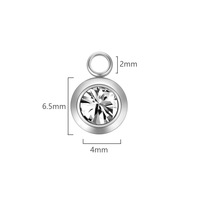Pendentif simple trou en acier inoxydable avec strass, accessoires de bijoux DIY, électroplaqué, fabricant de bijoux pour le commerce extérieur