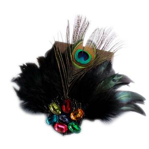 Accessoire de mode élégant de broche de <span class=keywords><strong>plume</strong></span> et de strass de concepteur pour des cadeaux d'équipe - Product Image 5