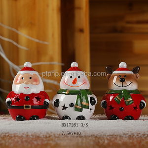 Nouveaux modèles 2023 Ornements de Noël en céramique faits à la main Mignons Père Noël Bonhomme de neige Élan pour décorations de Noël - Product Image 3