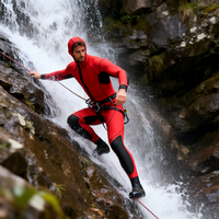 Combinaison de plongée en néoprène écologique à capuche pour homme avec fermeture éclair sur le devant 5,0 mm Premium pour le canyoning et les sports nautiques