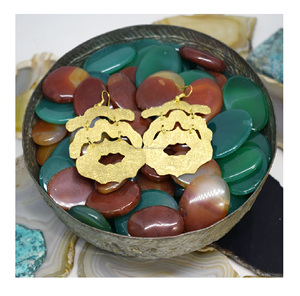 ต่างหูทองเหลืองชุบทองแบบยาวสำหรับเจ้าสาว - Product Image 4