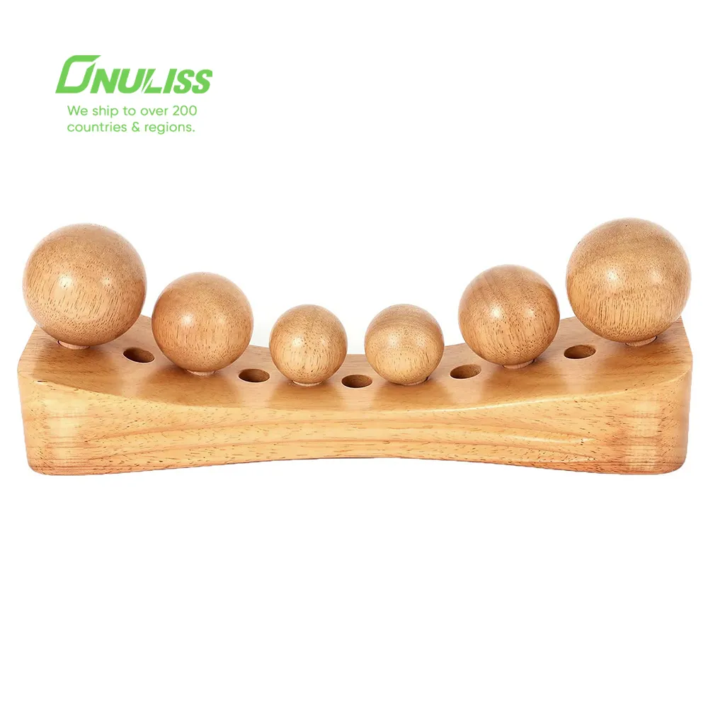 Massaggiatore massaggiatore per il corpo in legno con bastoncino da massaggio in legno di bambù