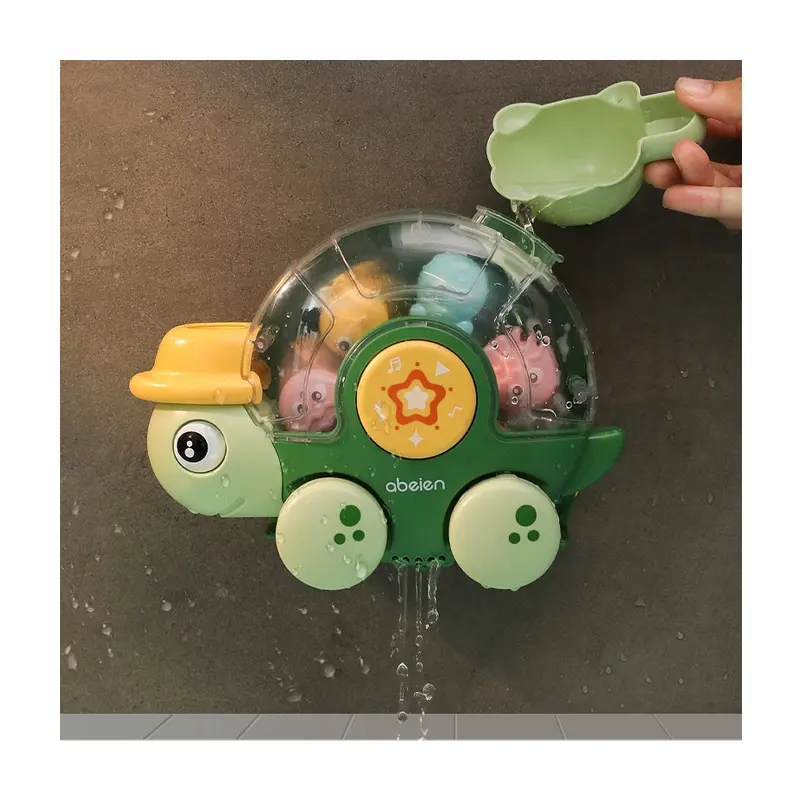 Bathroom happy tortoise bath shower toy water game for baby