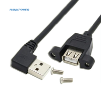Rechtwinkliger USB-A-Stecker an USB 2.0 Ein Verlängerung kabel für die Buchsen montage mit Schraube