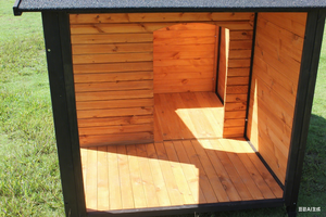 Nichoir <span class=keywords><strong>pour</strong></span> chien en bois, grand, extérieur, surélevé, villa <span class=keywords><strong>pour</strong></span> animaux de compagnie avec toit ouvert et terrasse, imperméable et facile à nettoyer <span class=keywords><strong>pour</strong></span> chiens moyens/grands - Product Image 6