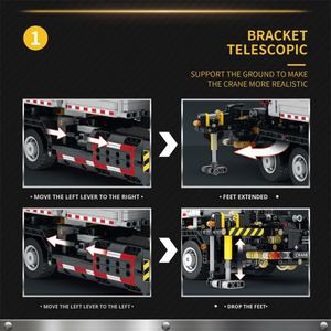 Grue de chantier montée sur camion, télécommandée, en blocs de construction en plastique ABS, boîte couleur, vente en gros OEM, très demandée - Product Image 3