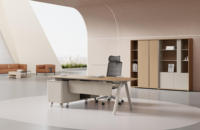 Derniers modèles de bureaux et postes de travail de luxe modernes, bureau d'ordinateur modulaire en bois avec rangement pour le personnel de bureau