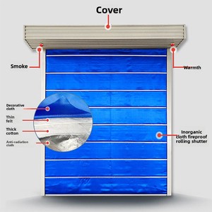 Porte à enroulement automatique <span class=keywords><strong>électrique</strong></span> verticale personnalisée en tissu inorganique, résistante au feu, isolation thermique, <span class=keywords><strong>rideau</strong></span> coupe-feu pour - Product Image 2