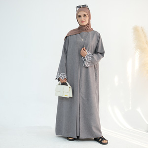Sharut חדש eid רקמה צנועה אבאיה פמס חלוק musulmane dubai abaya בגדי נשים שמלה מוסלים בד פשתן - Product Image 1