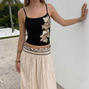 Women's Vintage Y2K <b>Sequin</b> Floral Knitted Tank <b>Top</b> Contrast Color Slim Fit Adjustable Strap Summer Sleeveless Cami - Product Image 3
