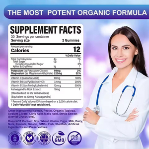 Gomitas de Potasio y Magnesio con Fórmula de Marca Blanca al por Mayor, con Vitamina C y Extracto de Raíz de Ashwagandha para el Apoyo Muscular y un Mejor Sueño - Product Image 2