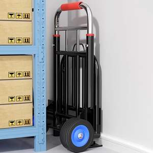 Carretilla de Plataforma Multifuncional Universal de Acero Inoxidable, Carretilla de <span class=keywords><strong>Mochila</strong></span> Resistente para Almacenamiento, Compras y Uso en Oficina, Color Negro - Product Image 3