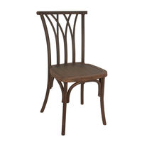 Chaise de salle à manger empilable en bois durable avec surface à grain de bois imitation délicat, mobilier multi-usages pour restaurant