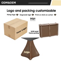 Piédestal large pieds en acier inoxydable laiton bronze couleur édition base de table triangulaire pour grand dessus de table à manger en verre de luxe