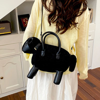 Sac à main en forme d'agneau au design créatif, sac à bandoulière en peluche mignon et tendance, sac à bandoulière décontracté et polyvalent en forme d'animal