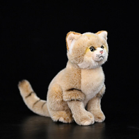 Peluche personnalisée Chat du désert, jouet en peluche animal sauvage mignon en position accroupie pour safari, boutique de cadeaux, usine, personnalisation OEM ODM