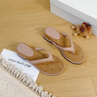 Sandales de plage style français 2026 pour femmes, tongs compensées rétro bicolores pour l'été