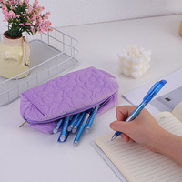 Tas Organizer Kosmetik Terry Cloth Warna-warni Kapasitas Besar, Tas Travel Portabel Bahan Lembut dengan Ritsleting, Gaya Fashion