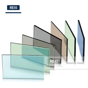 Glass Pattern 3mm-12mm Tinted Float Solar Reflective Glass With Green Blue Grey Bronze Colors Optional