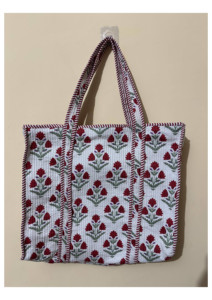 Bolso Tote de Algodón Acolchado con Estampado Floral, Juego de Bolsos Hechos a Mano Personalizados, Bolso de Mano, Bolso de Hombro a Precio de Mayoreo - Product Image 3