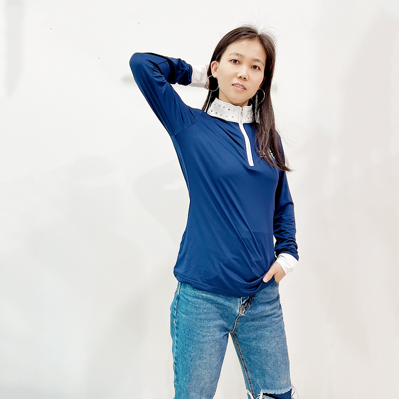 Высокое качество, oem, Пользовательский логотип, быстросохнущая Спортивная одежда для верховой езды, женская рубашка для верховой езды