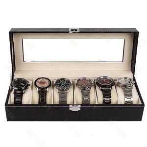 12 fentes grand organisateur de boîte de montre pour hommes support de vitrine en cuir PU avec appel cadeau pour un emballage de montre pratique - Product Image 3