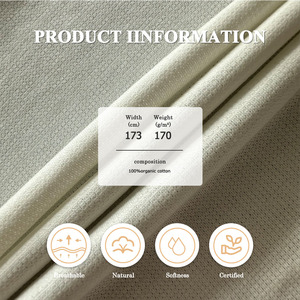 Tessuto in Cotone Organico Dobby 170gsm 173cm Jacquard Monofacciale a Reticolo Morbido Leggero Resistente allo Strappo Eco-Friendly GOTS - Product Image 2