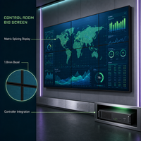 Mur vidéo LCD IPS 55 pouces avec cadre de 1,8 mm, contrôleur de matrice d'affichage, luminosité 500 cd/m², garantie 2 ans pour salle de contrôle