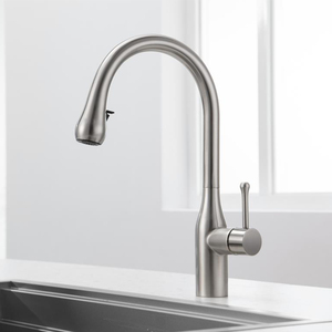 High Quality Single Hole Pull Out Kitchen Taps Brass Brushed Nickel Single Handle Pull Down Spring Kitchen Tap AT9318BN Kitchen - Product Image 3