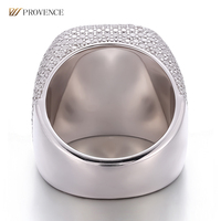 Testeur de diamants de passage personnalisé Bijoux Hip Hop 18K 14K 10K Or blanc massif Version large Bague Moissanite DEF VVS glacée pour hommes