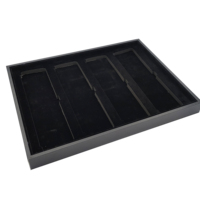 Ensemble de 4 boîtes métalliques longues avec plateau de présentation pour la présentation de pierres précieuses, ensemble de plateaux rectangulaires en métal.