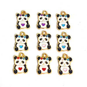 Breloques Panda en alliage de zinc, pendentif de dessin animé 12x18mm, pour bijoux DIY, porte-clés, bracelets, colliers, accessoire unisexe - Product Image 2