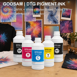 Encre DTG CMYK blanche 1000 ml, pigment pour imprimante Epson F2000 F2100, compatible, en vrac, pour impression de t-shirts, vente en gros - Product Image 1