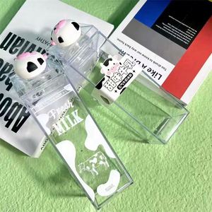 16Oz 32Oz Clear Plastic <b>Milk</b> <b>Box</b> Portable Leakproof Square Juice Bottle Outdoor Sports Travel Camping Dishwasher Safe Party - Product Image 6