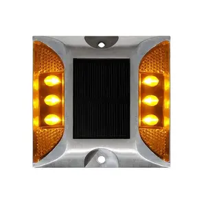 Solar Led Flash Warning Light Aluminum LED Solar Road Stud