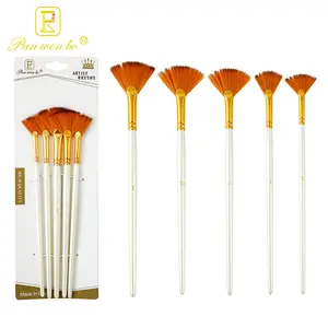 Panwenbo 5 Pcs /set Nylon Hair Multiple Shapes Painting Brush Art Watercolor Acrylic Drawing Paint Brush