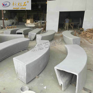 New Magic Stone Custom Precast Concrete Bench Modern Minimalist Outdoor Landscape <b>Cement</b> Bench XMS-PJ 3CM Thickness - Product Image 2